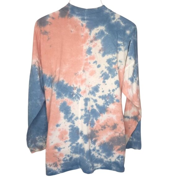 We The Free Tie-Dye Long-Sleeve Shirt Medium Relaxed Fit Crew Neck - Picture 3 of 5
